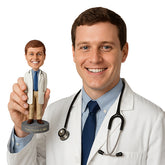 Custom Bobblehead Doctor Wearing A Lab Coat And Stethoscope - Careers & Professionals Medical Doctors Personalized Bobblehead & Cake Topper