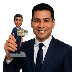 Custom Bobblehead Realtor with House Ready to Sell You A Dream Property - Careers & Professionals Real Estate Agents Personalized Bobblehead & Cake Topper