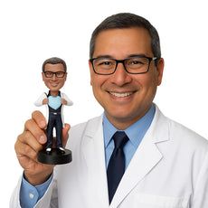 Custom Bobblehead Super male doctor ripping his scrubs uniform wearing some cool shoes with a pen holder on the base - Careers & Professionals Medical Doctors Personalized Bobblehead & Action Figure