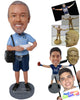 Custom Bobblehead Mail Delivery Wearing Shorts With A Bag Over His Shoulder - Careers & Professionals Corporate & Executives Personalized Bobblehead & Cake Topper (Copy)