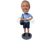 Custom Bobblehead Mail Delivery Wearing Shorts With A Bag Over His Shoulder - Careers & Professionals Corporate & Executives Personalized Bobblehead & Cake Topper (Copy)