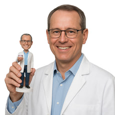 Custom Bobblehead Male Dentist Holding A Denture Prop - Careers & Professionals Dentists Personalized Bobblehead & Cake Topper