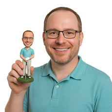Custom Bobblehead Golfer Standing With A Golf Club And Posing For Pictures - Sports & Hobbies Golfing Personalized Bobblehead & Cake Topper