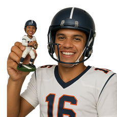 Custom Bobblehead Male Football Player Standing Strong With Ball In Hand - Sports & Hobbies Football Personalized Bobblehead & Cake Topper