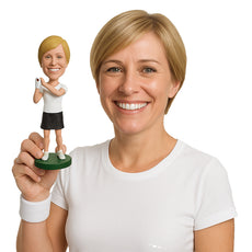 Custom Bobblehead Female Golfer Hits The Ball Hard - Sports & Hobbies Golfing Personalized Bobblehead & Cake Topper