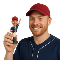 Custom Bobblehead Left Handed Baseball Pitcher Throwing The Ball - Sports & Hobbies Baseball & Softball Personalized Bobblehead & Cake Topper