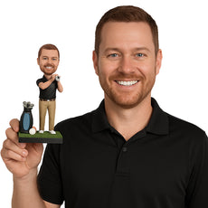 Custom Bobblehead Male Golfer Hitting A Hole In One - Sports & Hobbies Golfing Personalized Bobblehead & Cake Topper