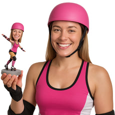 Custom Bobblehead Sexy Female Roller Derby Skating Like A Pro - Sports & Hobbies Dancing Personalized Bobblehead & Cake Topper