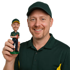 Custom Bobblehead Cassy Football Aficionado Holding The Football With Both His Hands - Sports & Hobbies Football Personalized Bobblehead & Cake Topper