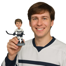 Custom Bobblehead Attractive Ice Hockey Dude With His Hockey Sticks In Hand - Sports & Hobbies Ice & Field Hockey Personalized Bobblehead & Cake Topper