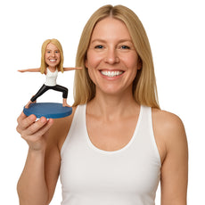 Custom Bobblehead Sexy Yoga Girl Busy Doing Yoga - Sports & Hobbies Yoga & Relaxation Personalized Bobblehead & Cake Topper
