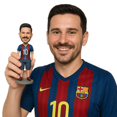 Custom Bobblehead Soccer Fan Wearing Soccer Jersey And Shots - Sports & Hobbies Soccer Personalized Bobblehead & Cake Topper
