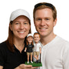 Custom Bobblehead Baseball Loving Couple Wearing Shorts And Jerseys Posing For A Picture - Sports & Hobbies Baseball & Softball Personalized Bobblehead & Cake Topper