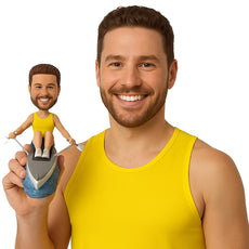 Custom Bobblehead Handsome Male Rower Ready For The Competition - Sports & Hobbies Surfing & Water Sports Personalized Bobblehead & Cake Topper
