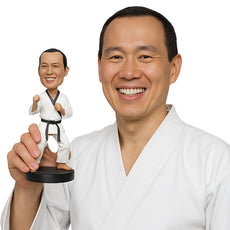 Custom Bobblehead Karate Kid Wanna Be Martial Art Master Ready To Make A Move - Sports & Hobbies Boxing & Martial Arts Personalized Bobblehead & Cake Topper
