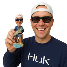Custom Bobblehead Fisherman Holding His Fish - Sports & Hobbies Fishing Personalized Bobblehead & Cake Topper