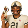 Custom Bobblehead Football player champ running with his ball on the side - Sports & Hobbies Football Personalized Bobblehead & Action Figure