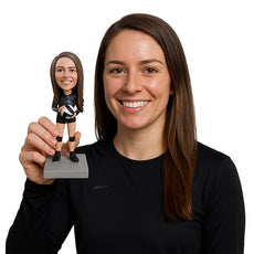 Custom Bobblehead Gorgeous volleyball player holding the ball on her hands ready to serve - Sports & Hobbies Volleyball Personalized Bobblehead & Action Figure