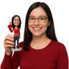 Custom Bobblehead Gorgeous Female Cheerleader Cheering For Her Team With A Hand Prop - Sports & Hobbies Cheerleading Personalized Bobblehead & Cake Topper