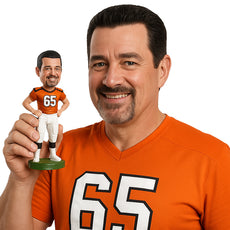 Custom Bobblehead Classic Football Player In Threatening Pose - Sports & Hobbies Football Personalized Bobblehead & Cake Topper