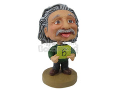Custom Bobblehead Smart Scientist Showing Off His Discovery - Super Heroes & Movies Super Heroes Personalized Bobblehead & Cake Topper
