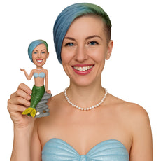 Custom Bobblehead Gorgeous Chick Wearing Mermaid Costume - Super Heroes & Movies Movie Characters Personalized Bobblehead & Cake Topper