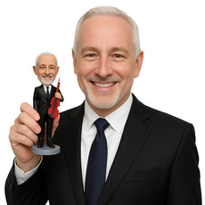 Custom Bobblehead Male Violin Player  - Musicians & Arts Strings Instruments Personalized Bobblehead & Cake Topper
