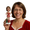 Custom Bobblehead Woman In Naughty Christmas Outfit Ringing The Bell - Holidays & Festivities Christmas Personalized Bobblehead & Cake Topper
