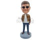 Custom Bobblehead Good looking male on nice fashinable outfit with one hand inside pocket - Leisure & Casual Casual Males Personalized Bobblehead & Action Figure