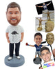 Custom Bobblehead Husky guy wearing a large t-shirt with some rocking shoes - Leisure & Casual Casual Males Personalized Bobblehead & Action Figure