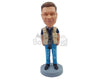Custom Bobblehead Professional News photographer wearng a camera around the neck with a vest one - Leisure & Casual Casual Males Personalized Bobblehead & Action Figure