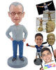 Custom Bobblehead Guy wearing pijamas with both hands on hips - Leisure & Casual Casual Males Personalized Bobblehead & Action Figure