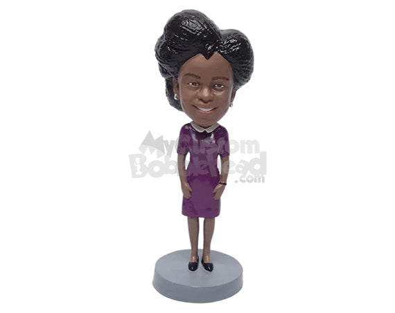 Custom Bobblehead Gorgeous woman wearing a vntage dress and heels - Leisure & Casual Casual Females Personalized Bobblehead & Action Figure