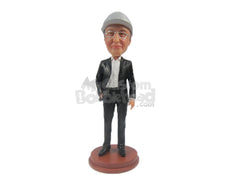 Custom Bobblehead Elegant Male In Stylish Suit With One Hand In His Pocket - Leisure & Casual Casual Males Personalized Bobblehead & Cake Topper
