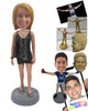 Custom Bobblehead Sexy Girl In One Piece Attire With A Side Bag - Leisure & Casual Casual Females Personalized Bobblehead & Cake Topper