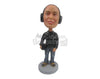 Custom Bobblehead Cool Guy In Sandals With Headphone And A Bag In Hand - Leisure & Casual Casual Males Personalized Bobblehead & Cake Topper