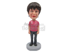 Custom Bobblehead Sophisticated Gorgeous Lady Posing For A Picture - Leisure & Casual Casual Females Personalized Bobblehead & Cake Topper