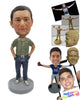 Custom Bobblehead Neat Male In Shiny Shoes With Hands In Pocket - Leisure & Casual Casual Males Personalized Bobblehead & Cake Topper