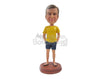 Custom Bobblehead Happy Smart Male In Shorts With Hands In Pocket - Leisure & Casual Casual Males Personalized Bobblehead & Cake Topper