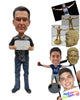 Custom Bobblehead Graceful Guy In Jacket - Leisure & Casual Casual Males Personalized Bobblehead & Cake Topper