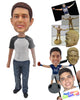 Custom Bobblehead Handsome Hunk With A Bold Pose - Leisure & Casual Casual Males Personalized Bobblehead & Cake Topper