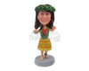 Custom Bobblehead Happy Dancing Woman In Traditional Attire - Leisure & Casual Casual Females Personalized Bobblehead & Cake Topper