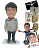 Custom Bobblehead Happy Male In High Neck Tshirt And Sleeveless Jacket - Leisure & Casual Casual Males Personalized Bobblehead & Cake Topper