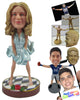 Custom Bobblehead Gorgeous Woman Dancing To The Beats - Leisure & Casual Casual Females Personalized Bobblehead & Cake Topper