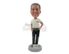 Custom Bobblehead Handsome Gentleman In Stylish Polo With Hands In Pocket - Leisure & Casual Casual Males Personalized Bobblehead & Cake Topper