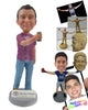 Custom Bobblehead Cool Guy In Cool Tshirt Holding A Can - Leisure & Casual Casual Males Personalized Bobblehead & Cake Topper
