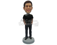 Custom Bobblehead Handsome Hunk In Trendy Dress - Leisure & Casual Casual Males Personalized Bobblehead & Cake Topper