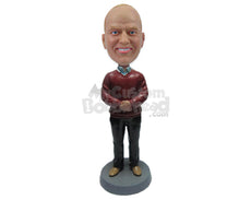 Custom Bobblehead Sophisticated Male In Professional Look With Hand Clenched - Leisure & Casual Casual Males Personalized Bobblehead & Cake Topper