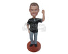 Custom Bobblehead Smart Male Posing For A High Five - Leisure & Casual Casual Males Personalized Bobblehead & Cake Topper