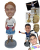 Custom Bobblehead Lovely Lady In Boots With Trendy Belt Around Her Waist - Leisure & Casual Casual Females Personalized Bobblehead & Cake Topper